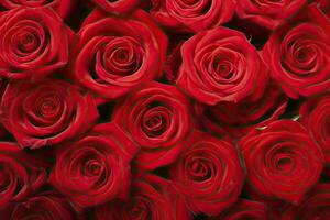 AI generated Red Rose Background for Valentine's Day. AI Generated photo