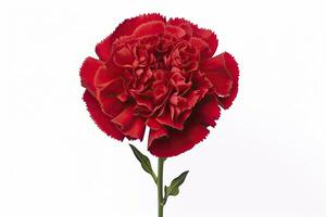 AI generated Red Carnation isolated on white background. AI Generated photo