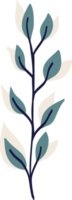 Elegant blue floral twig in Asian style. Cute cartoon illustration of flower png