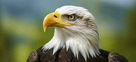 AI generated Portrait of an american bald eagle, wildlife. Generative AI photo