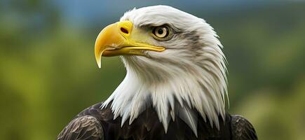 AI generated Portrait of an american bald eagle, wildlife. Generative AI photo