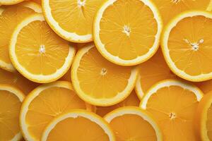 AI generated Orange fruit slices citrus arrangement full frame background. AI Generated photo