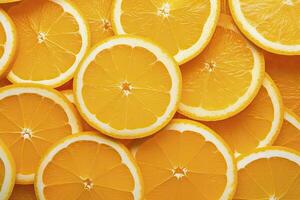 AI generated Orange fruit slices citrus arrangement full frame background. AI Generated photo