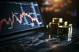AI generated Stock market or forex trading graph. AI Generated photo