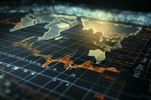 AI generated Stock market or forex trading graph. AI Generated photo