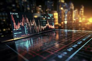 AI generated Stock market or forex trading graph. AI Generated photo