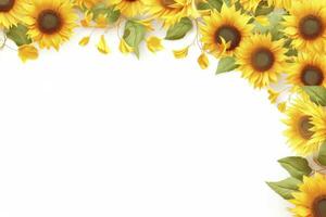 AI generated Sunflower Background with copy shape. AI Generated photo