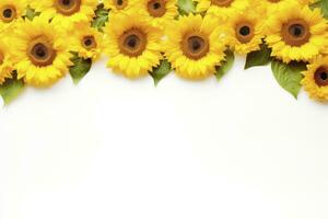 AI generated Sunflower Background with copy shape. AI Generated photo