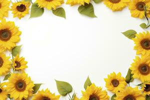 AI generated Sunflower Background with copy shape. AI Generated photo