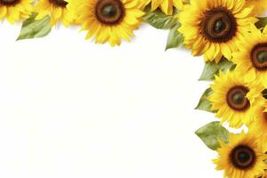 AI generated Sunflower Background with copy shape. AI Generated photo