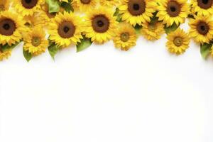 AI generated Sunflower Background with copy shape. AI Generated photo