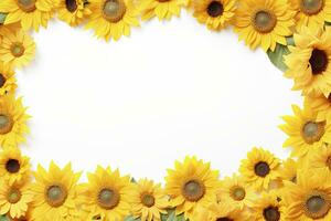 AI generated Sunflower Background with copy shape. AI Generated photo