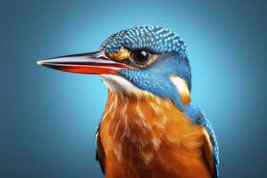 AI generated Kingfisher sitting on the tree branch. AI Generated photo