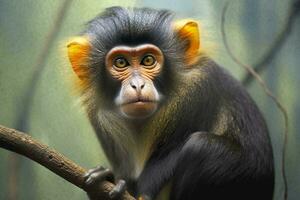 AI generated Wolfs Mona Monkey. Generative AI photo