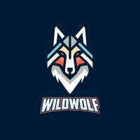 Wolf logo design vector, Wolves head logo design template for a gaming logo vector