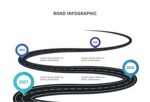 Road concept for infographic with 4 steps, options, parts or processes. Business data visualization. vector