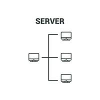 vector illustration of server network computer.