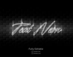Neon text effect for neon effect logo and and neon light effect for night part lettering typeface psd