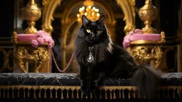 AI generated royal pets animals in luxury palace photo