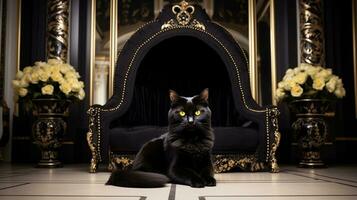 AI generated royal pets animals in luxury palace photo