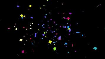 Confetti pop up colorful scraps of paper for party celebration video