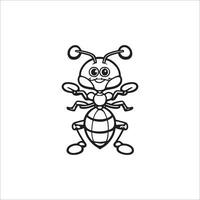 Ant cartoon coloring page illustration vector for kids coloring book