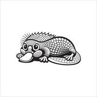 Platypus cartoon coloring page illustration vector for kids coloring book