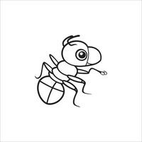 hormiga dibujos animados colorante página ilustración vector para niños colorante libro