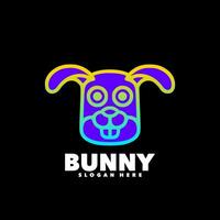 Bunny line gradient logo vector