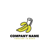 Paper banana symbol logo vector