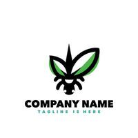 Leaf insect logo vector