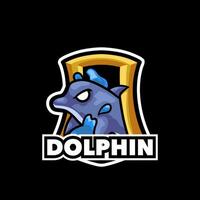 delfín mascota logo para deporte equipo vector