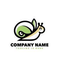 Leaf snail logo template vector