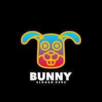 Rabbit gradient logo template vector