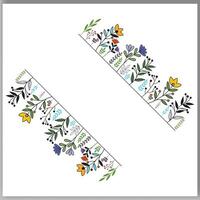 Floral hand-drawn frame Outlined doodle flowers and leaves frame for your text vector