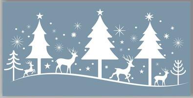 Christmas trees reindeer and  stars in different design vector