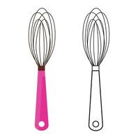 Whisk outline with Color Clipart vector