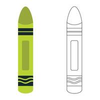 Crayon Outline with color Clipart vector