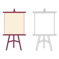Wood Easel Canvas Stand Outline with Color Clipart vector
