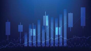 finance background with stock market statistic trend with candlesticks and bar chart vector