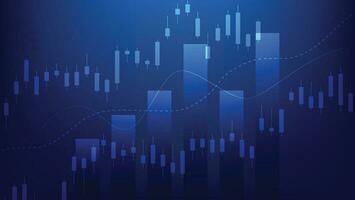 finance background with stock market statistic trend with candlesticks and bar chart vector