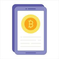 bitcoin pagar plano icono diseño estilo vector