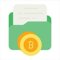 bitcoin carpeta plano icono diseño estilo vector