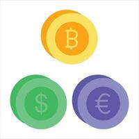 crypto currency coin flat icon design style vector