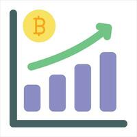 bitcoin growth flat icon design style vector