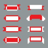 pixel banner or button blank set vector