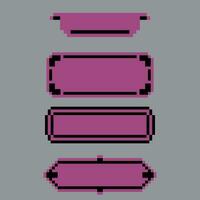 pixel banner or button blank set vector