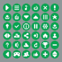 pixel menu game icon set vector