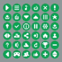 píxel menú juego icono conjunto vector