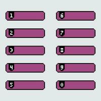 pixel number button set vector